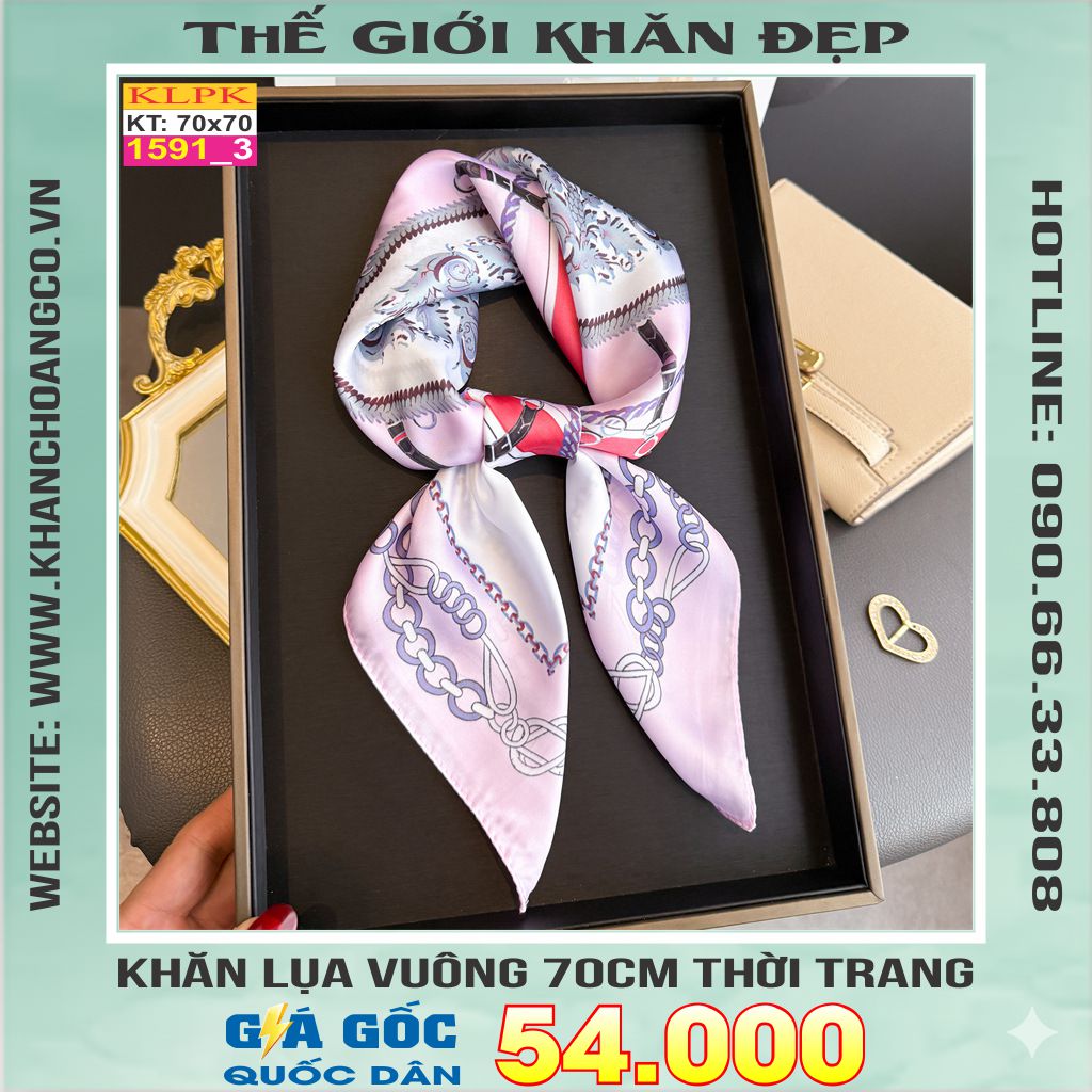 Khăn Phụ Kiện Lụa Vuông 70cm - Thế Giới Khăn Đẹp C1040_3
