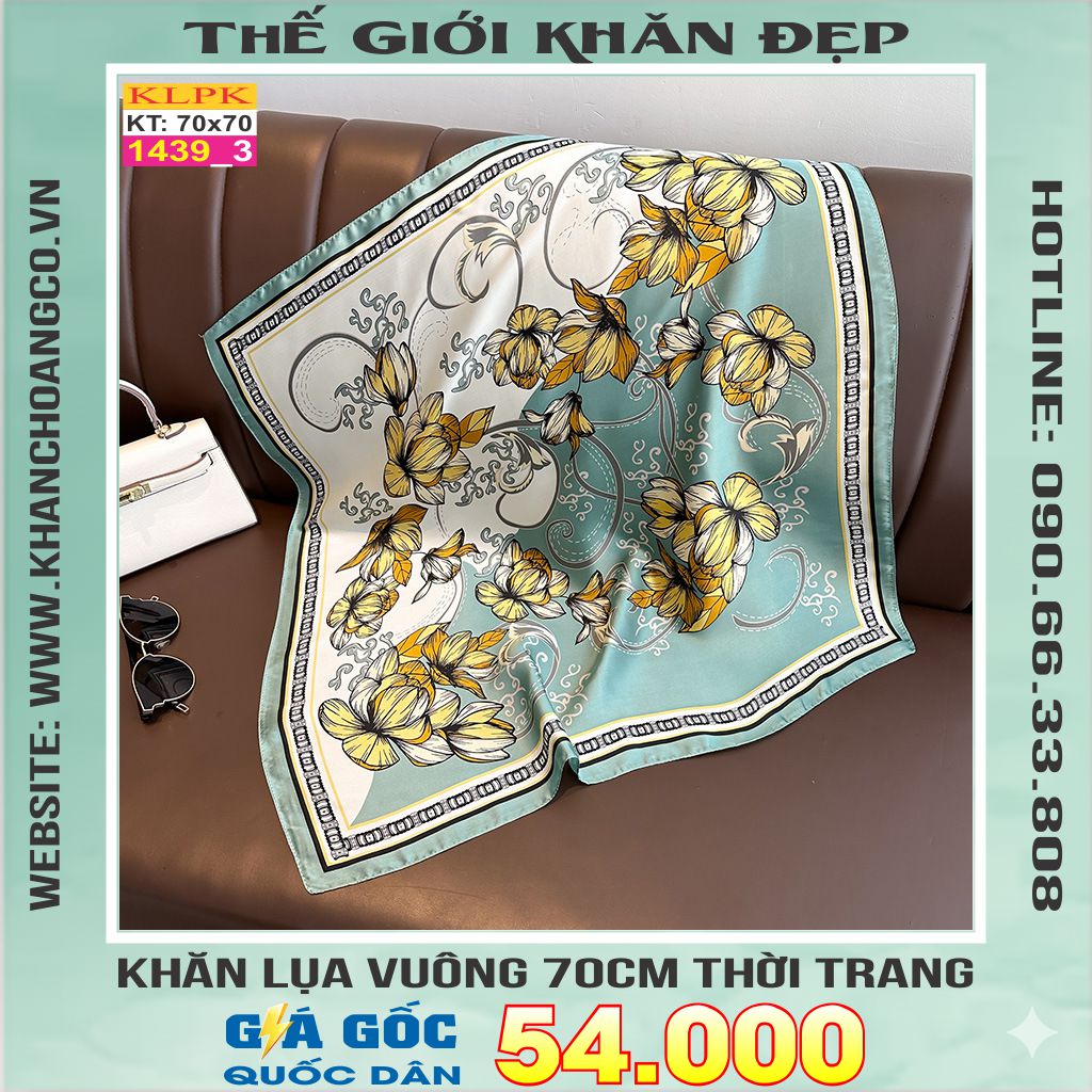 Khăn Phụ Kiện Lụa Vuông 70cm - Thế Giới Khăn Đẹp C1009_4