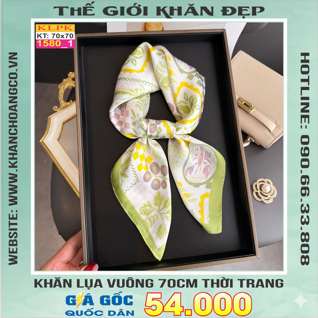 Khăn Phụ Kiện Lụa Vuông 70cm - Thế Giới Khăn Đẹp C1020_1