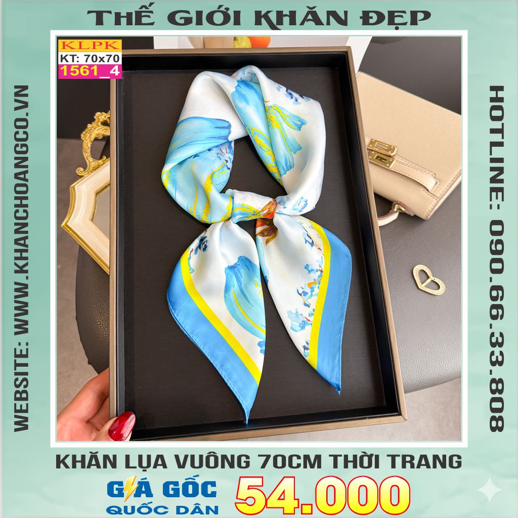 Khăn Phụ Kiện Lụa Vuông 70cm - Thế Giới Khăn Đẹp C1048_4
