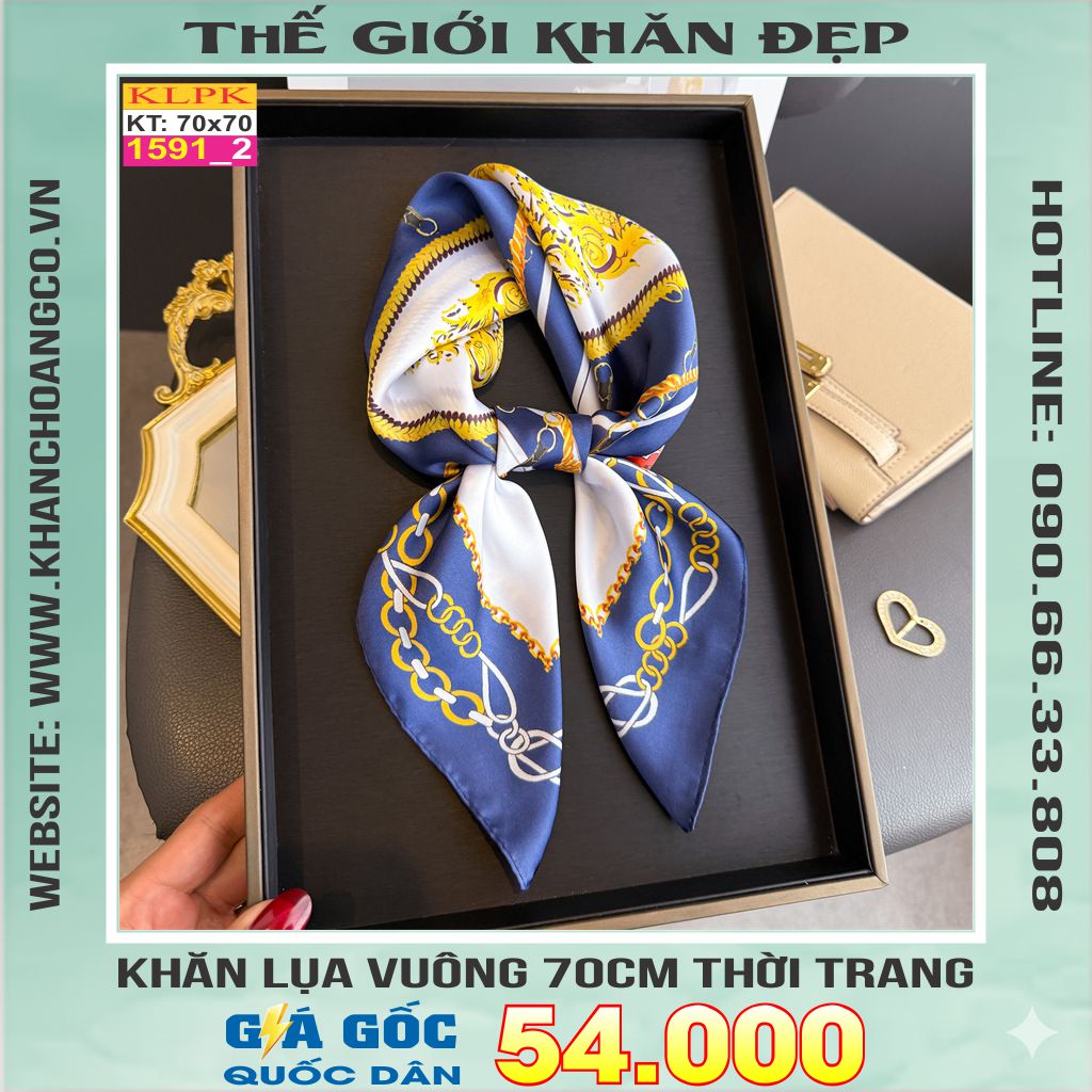 Khăn Phụ Kiện Lụa Vuông 70cm - Thế Giới Khăn Đẹp C1040_2