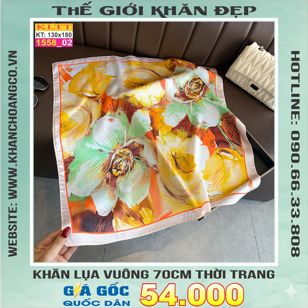 Khăn Phụ Kiện Lụa Vuông 70cm - Thế Giới Khăn Đẹp C1031_2