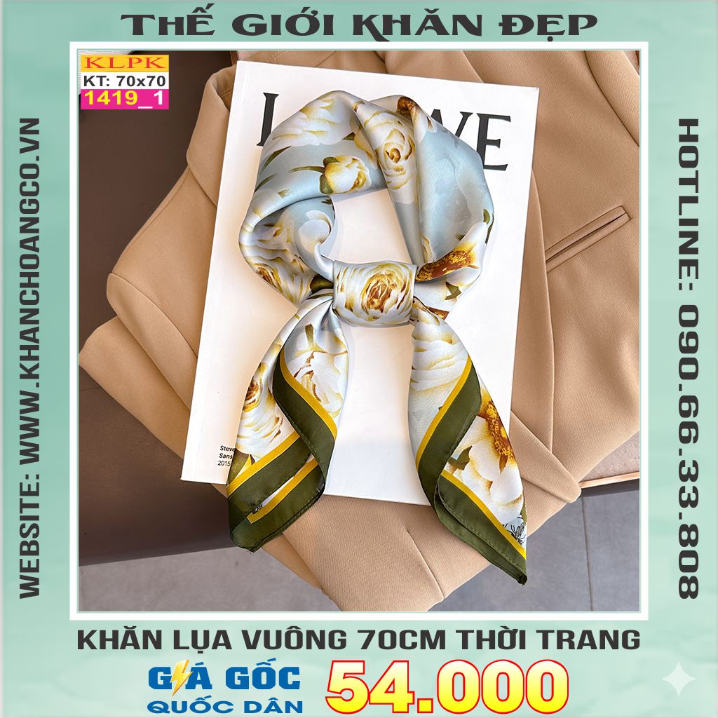 Khăn Phụ Kiện Lụa Vuông 70cm - Thế Giới Khăn Đẹp C1025_2