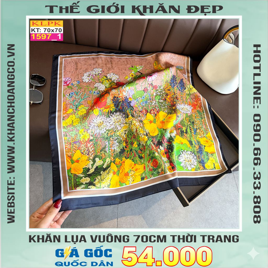 Khăn Phụ Kiện Lụa Vuông 70cm - Thế Giới Khăn Đẹp C1061_1