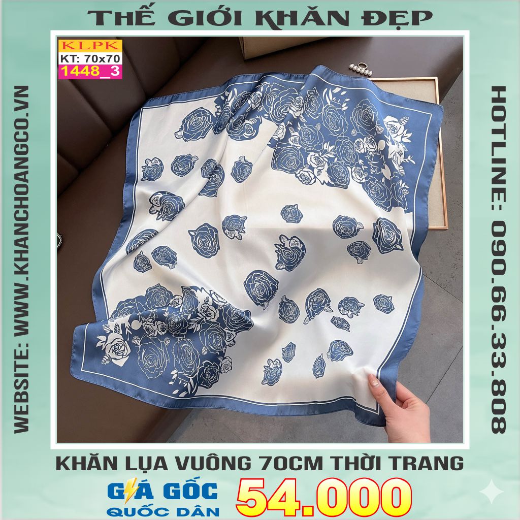 Khăn Phụ Kiện Lụa Vuông 70cm - Thế Giới Khăn Đẹp C1026_3