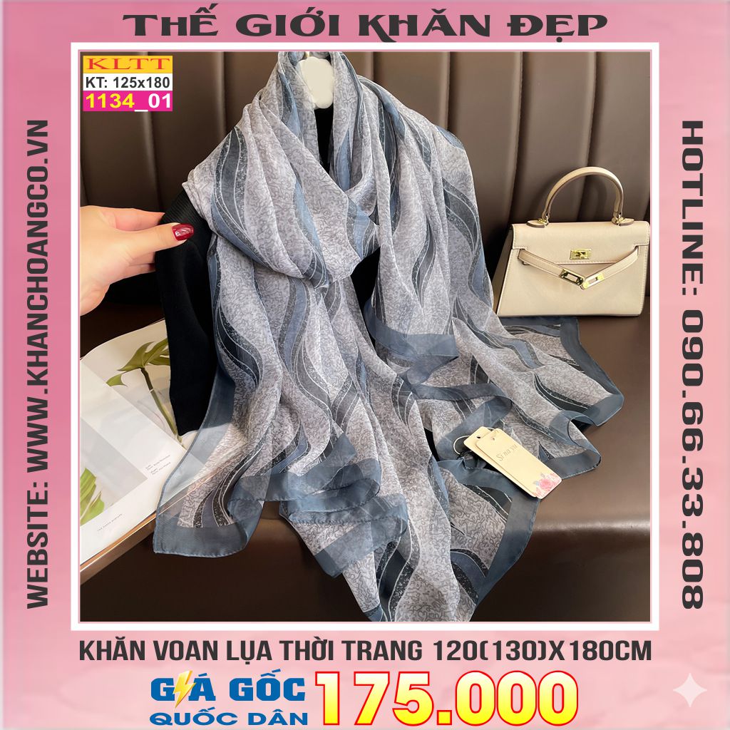 Khăn Lụa Tơ Tằm Thế Giới Khăn Đẹp cao cấp KLTT 13401