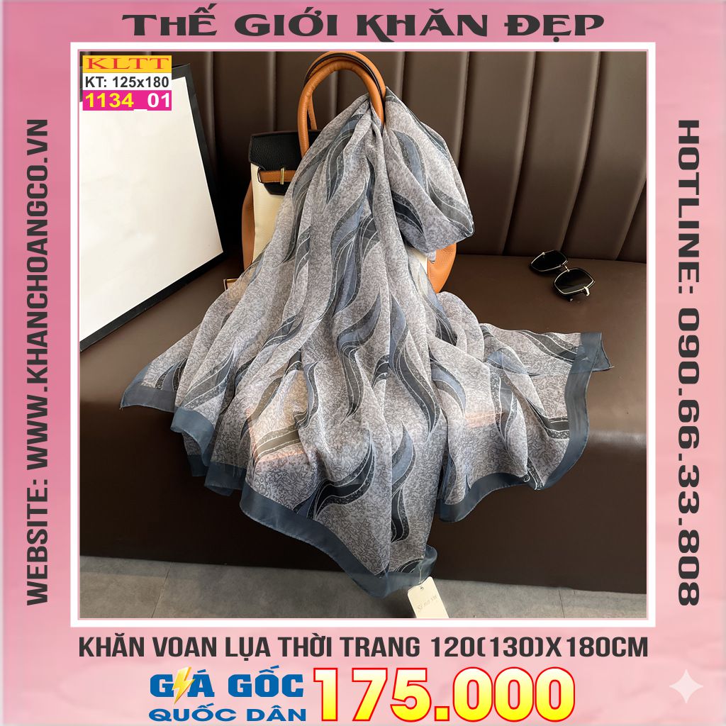 Khăn Lụa Tơ Tằm Thế Giới Khăn Đẹp cao cấp KLTT 13401