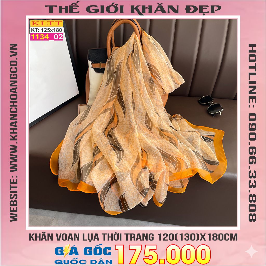 Khăn Lụa Tơ Tằm Thế Giới Khăn Đẹp cao cấp KLTT 13402