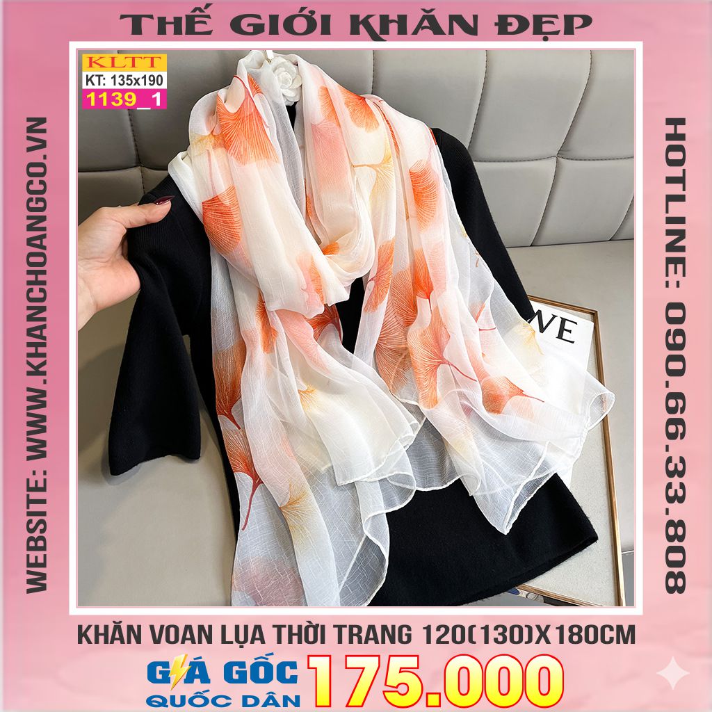 Khăn Lụa Tơ Tằm Thế Giới Khăn Đẹp cao cấp KLTT 13901