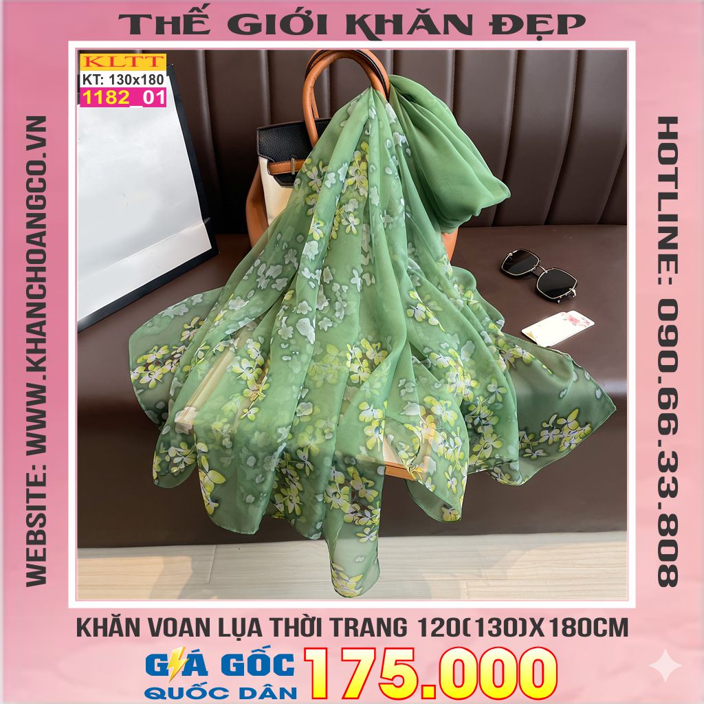 Khăn Lụa Tơ Tằm Thế Giới Khăn Đẹp cao cấp KLTT 18201