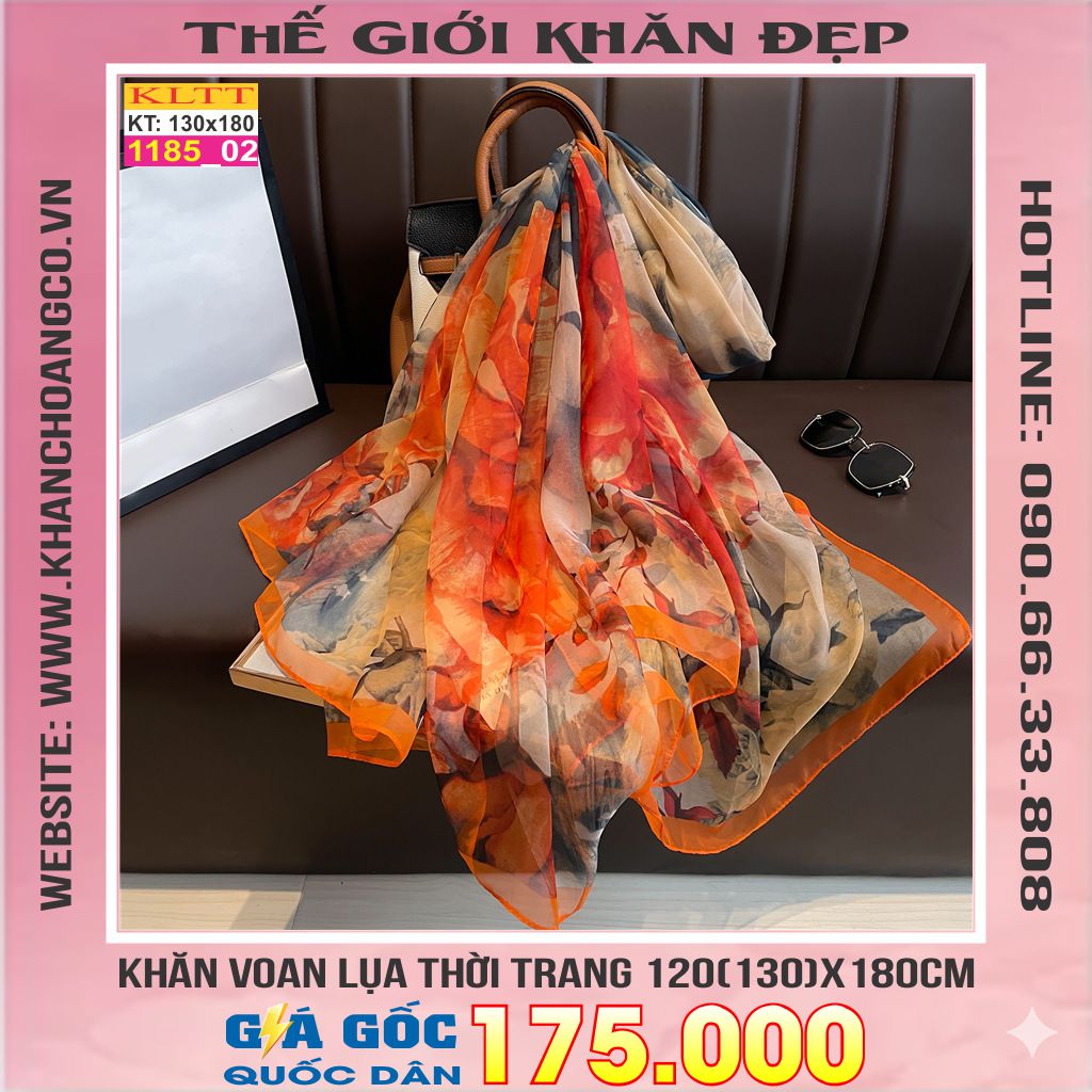 Khăn Lụa Tơ Tằm Thế Giới Khăn Đẹp cao cấp KLTT 18502