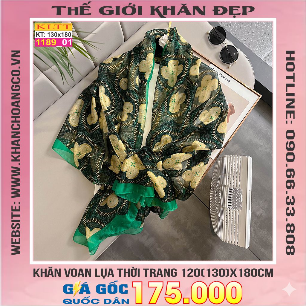 Khăn Lụa Tơ Tằm Thế Giới Khăn Đẹp cao cấp KLTT 18901