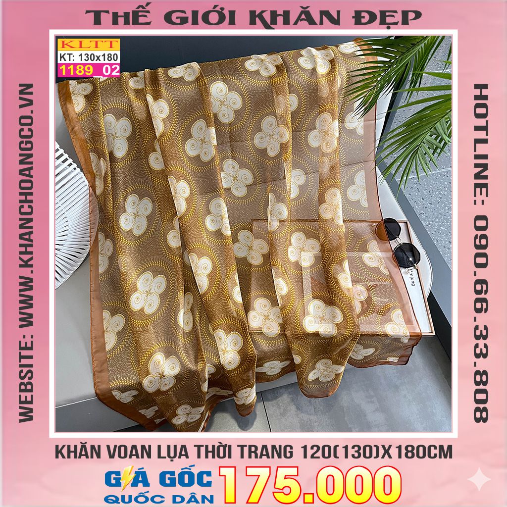 Khăn Lụa Tơ Tằm Thế Giới Khăn Đẹp cao cấp KLTT 18902