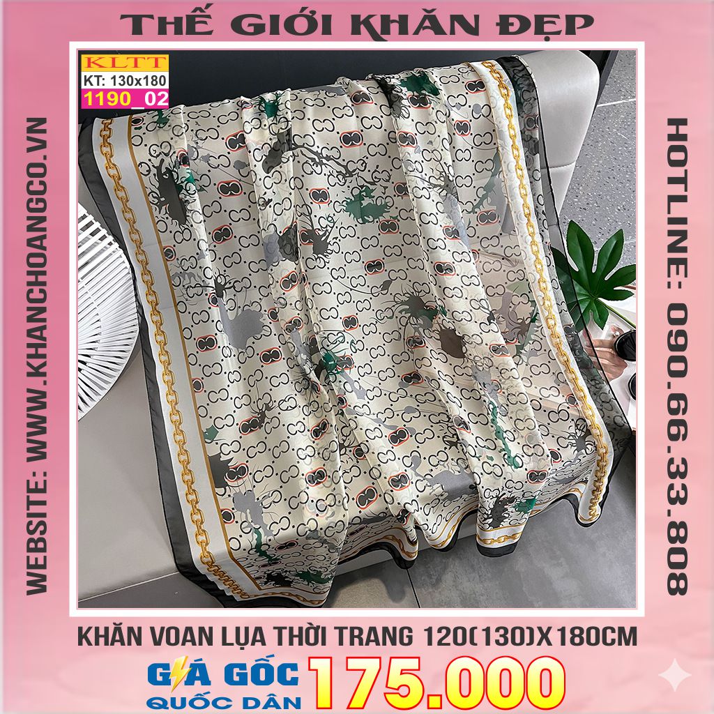Khăn Lụa Tơ Tằm Thế Giới Khăn Đẹp cao cấp KLTT 19002