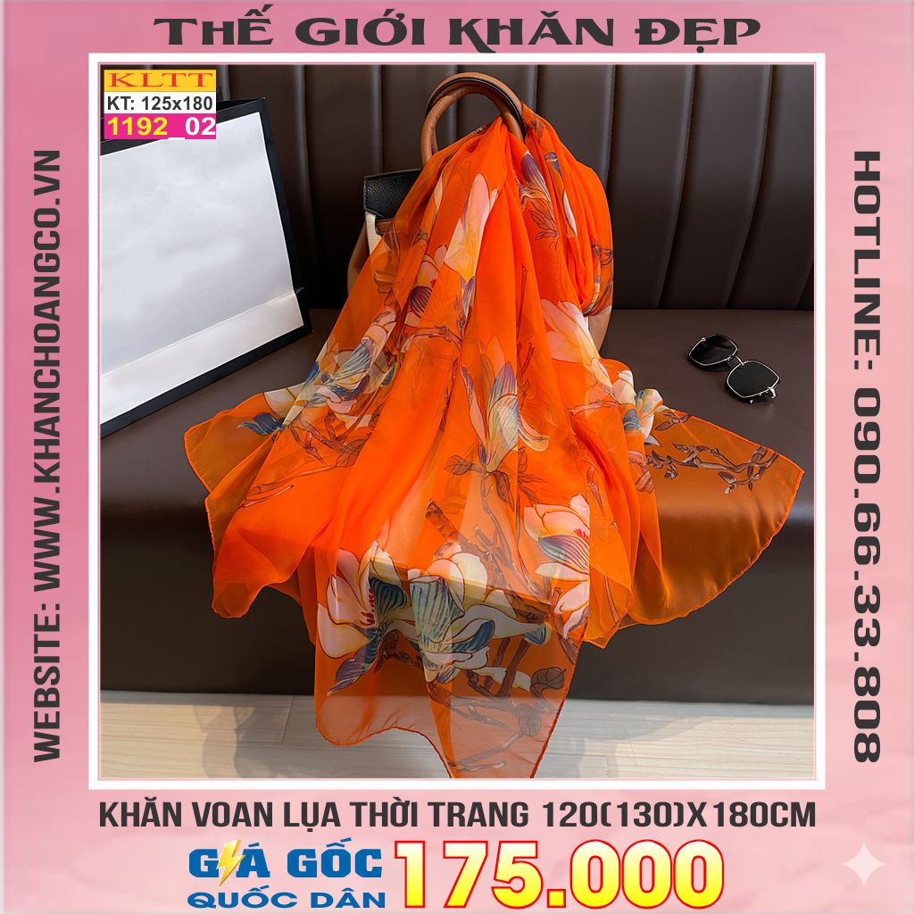 Khăn Lụa Tơ Tằm Thế Giới Khăn Đẹp cao cấp KLTT 19202