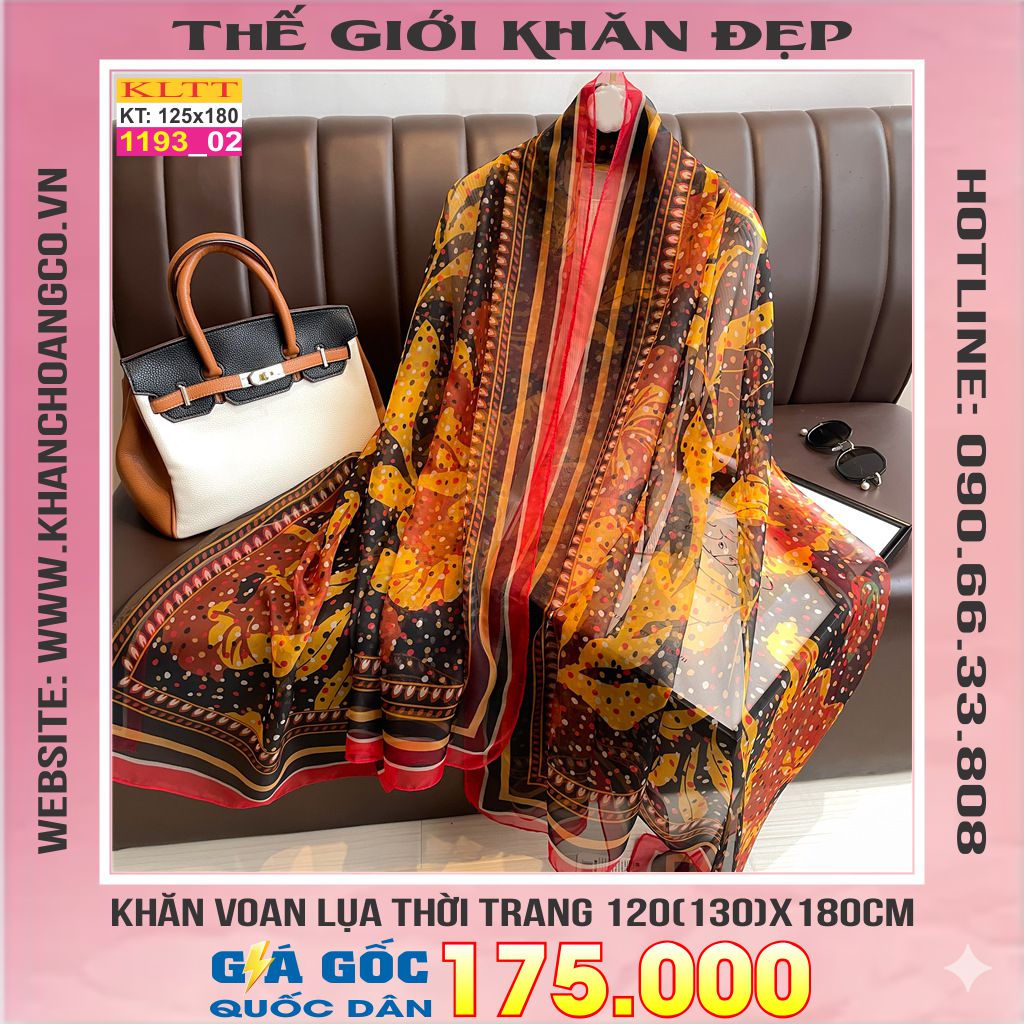 Khăn Lụa Tơ Tằm Thế Giới Khăn Đẹp cao cấp KLTT 19302