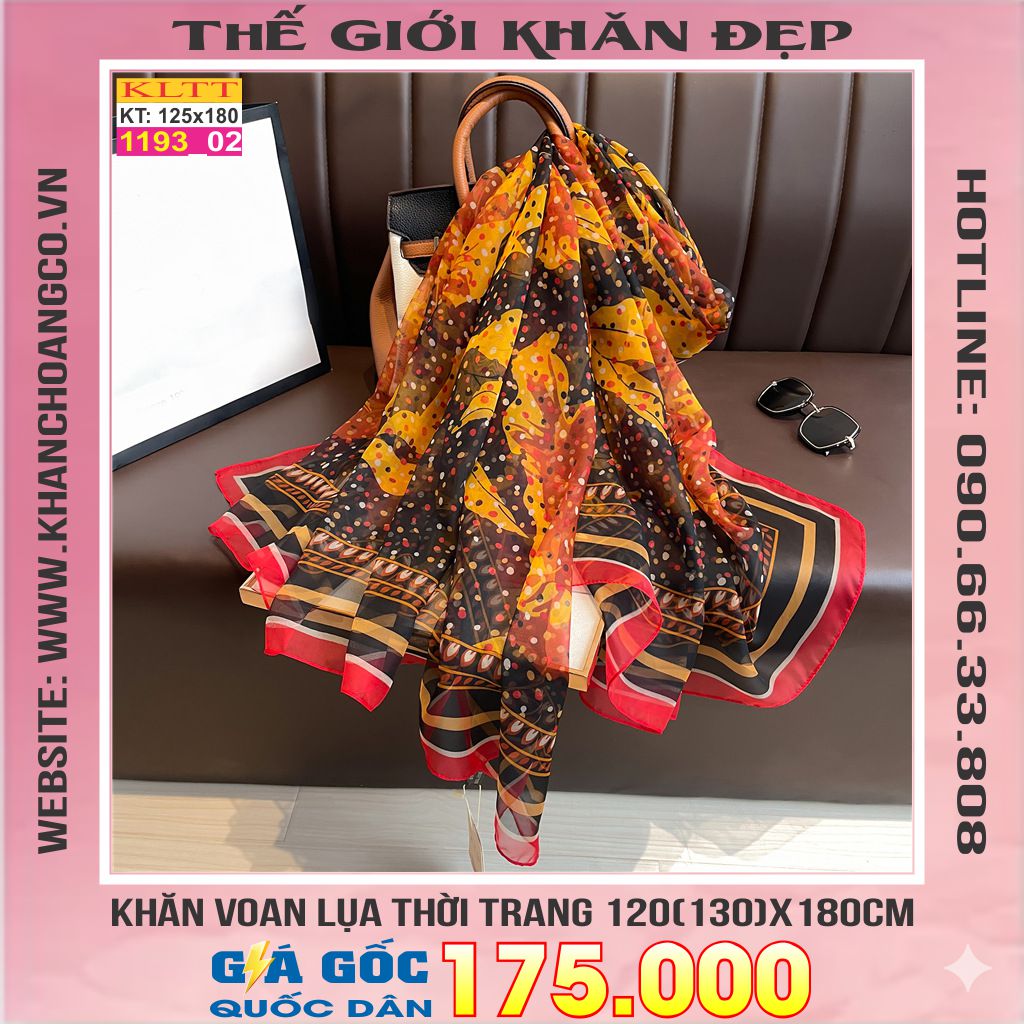 Khăn Lụa Tơ Tằm Thế Giới Khăn Đẹp cao cấp KLTT 19302