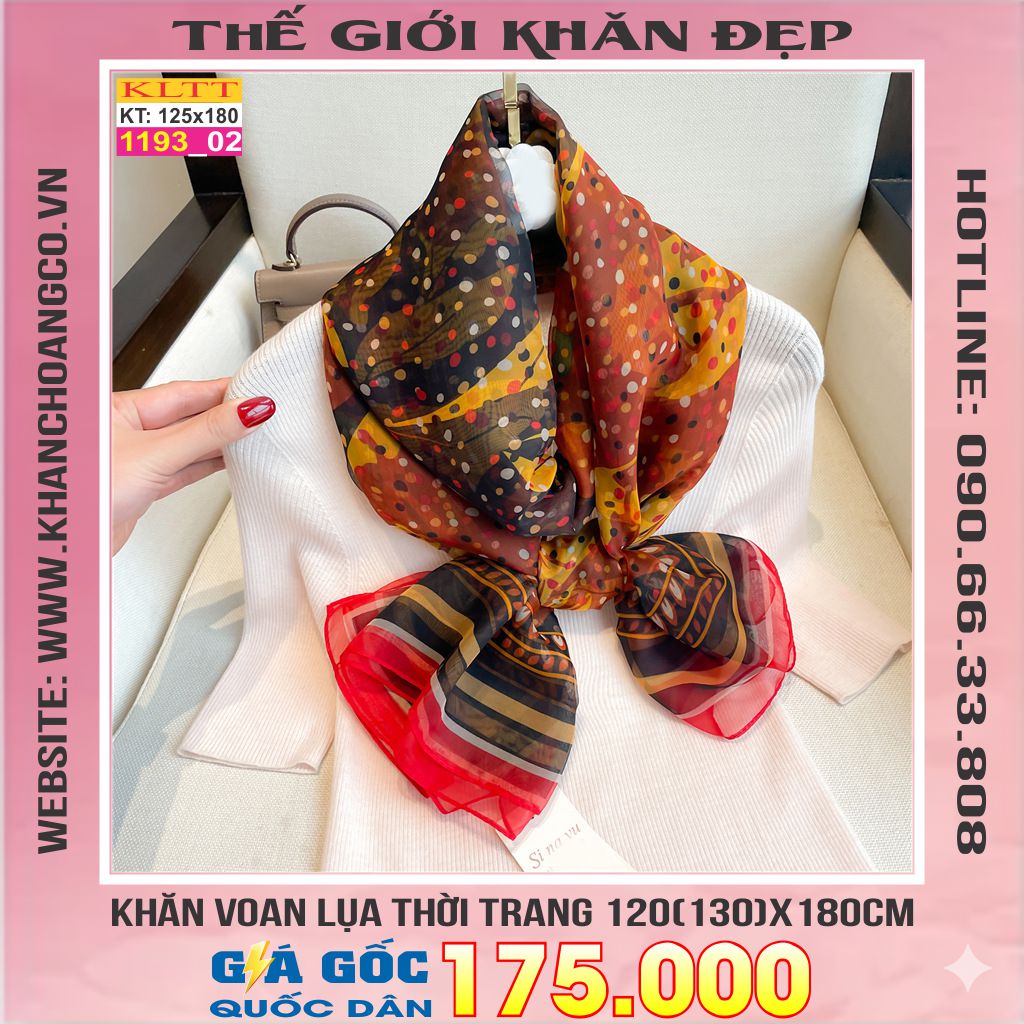 Khăn Lụa Tơ Tằm Thế Giới Khăn Đẹp cao cấp KLTT 19302