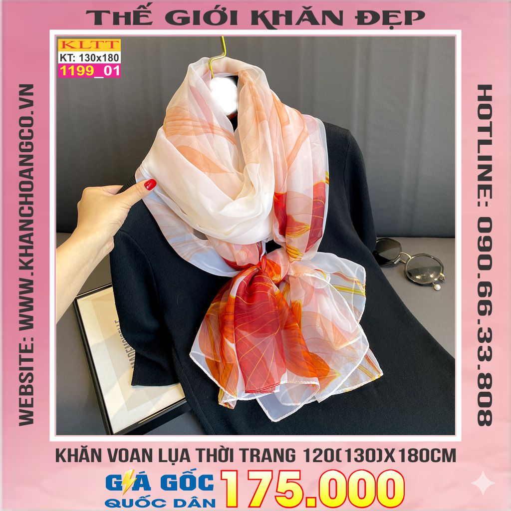 Khăn Lụa Tơ Tằm Thế Giới Khăn Đẹp cao cấp KLTT 19901