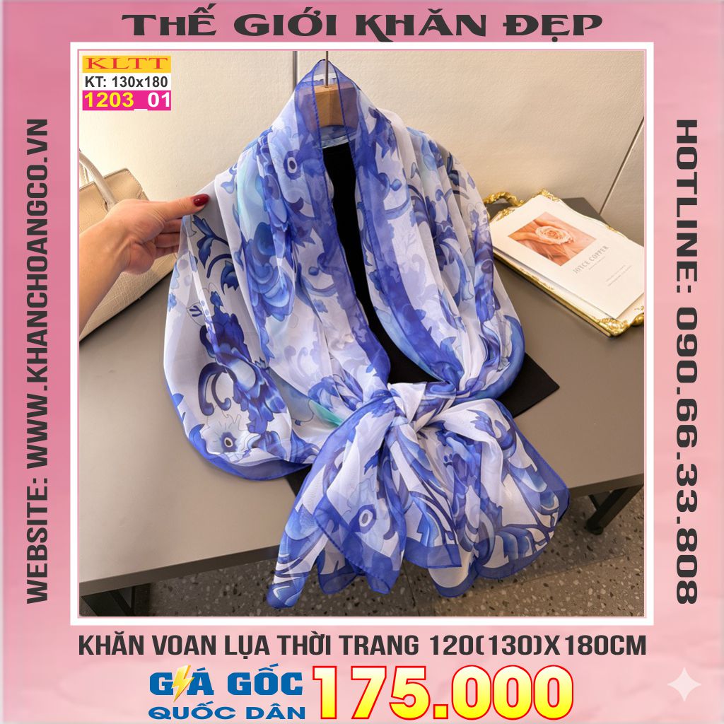 Khăn Lụa Tơ Tằm Thế Giới Khăn Đẹp cao cấp KLTT 203_01