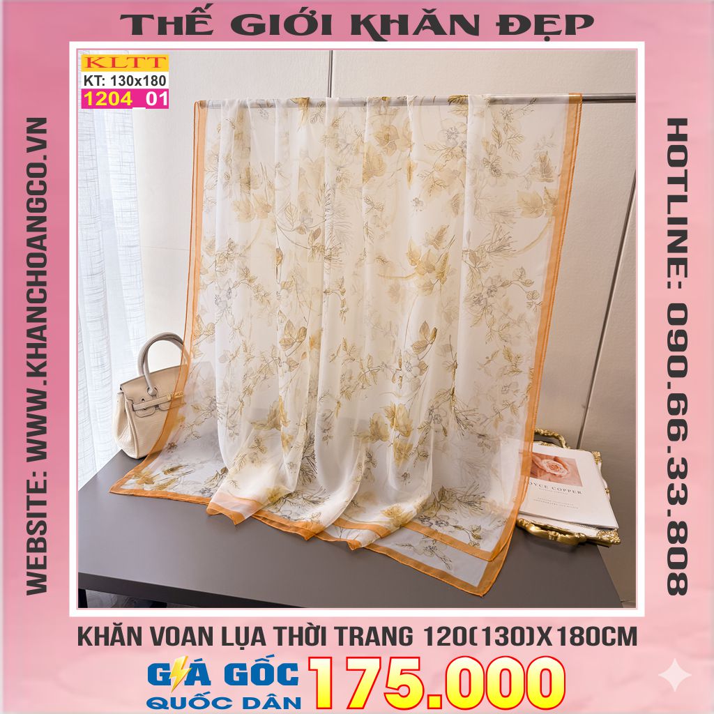 Khăn Lụa Tơ Tằm Thế Giới Khăn Đẹp cao cấp KLTT 204_01