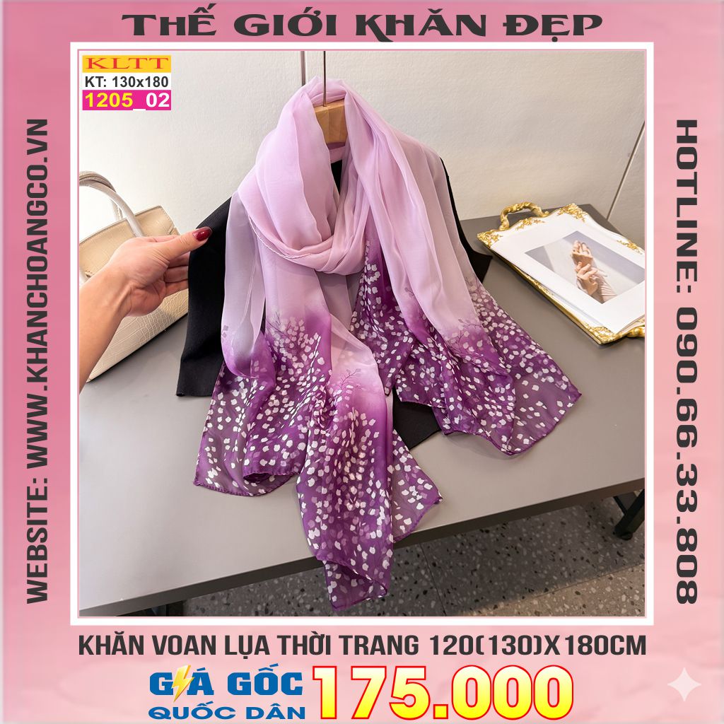 Khăn Lụa Tơ Tằm Thế Giới Khăn Đẹp cao cấp KLTT 205_02