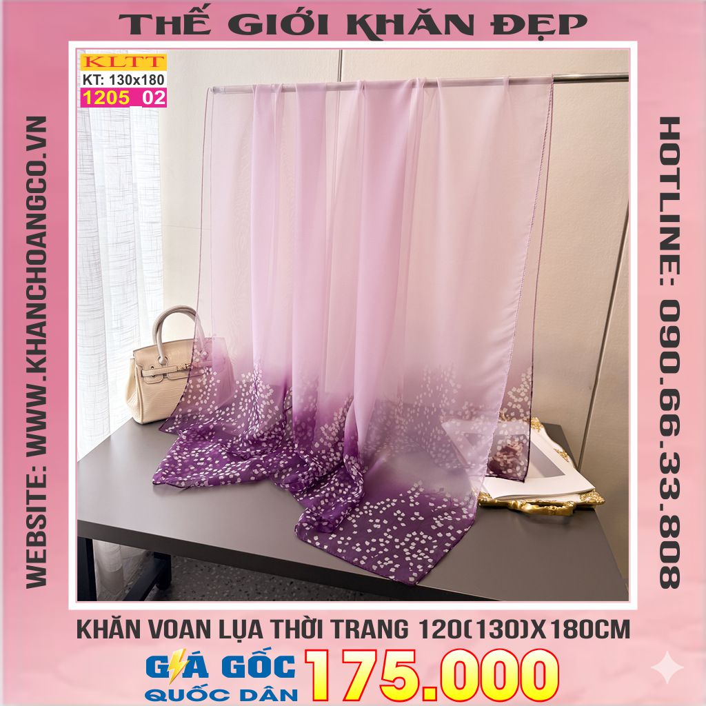 Khăn Lụa Tơ Tằm Thế Giới Khăn Đẹp cao cấp KLTT 205_02