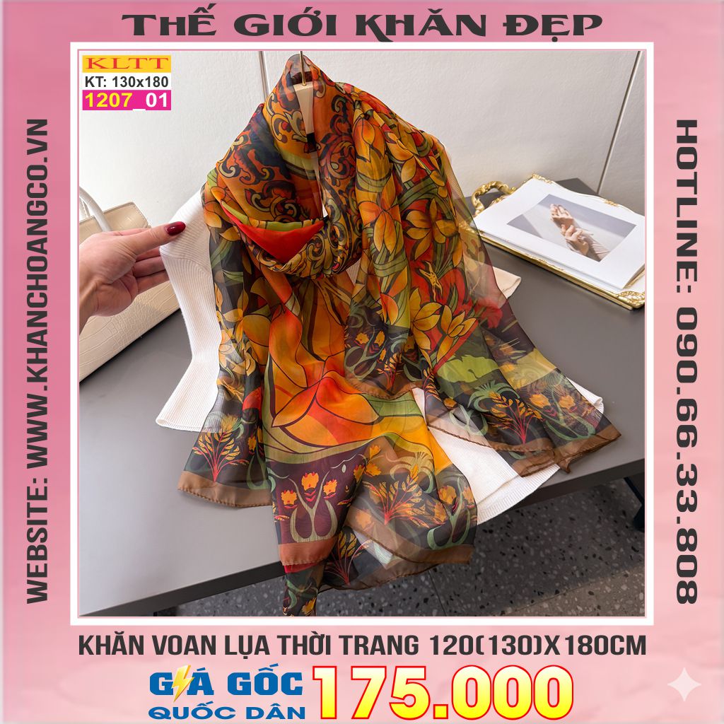 Khăn Lụa Tơ Tằm Thế Giới Khăn Đẹp cao cấp KLTT 207_01