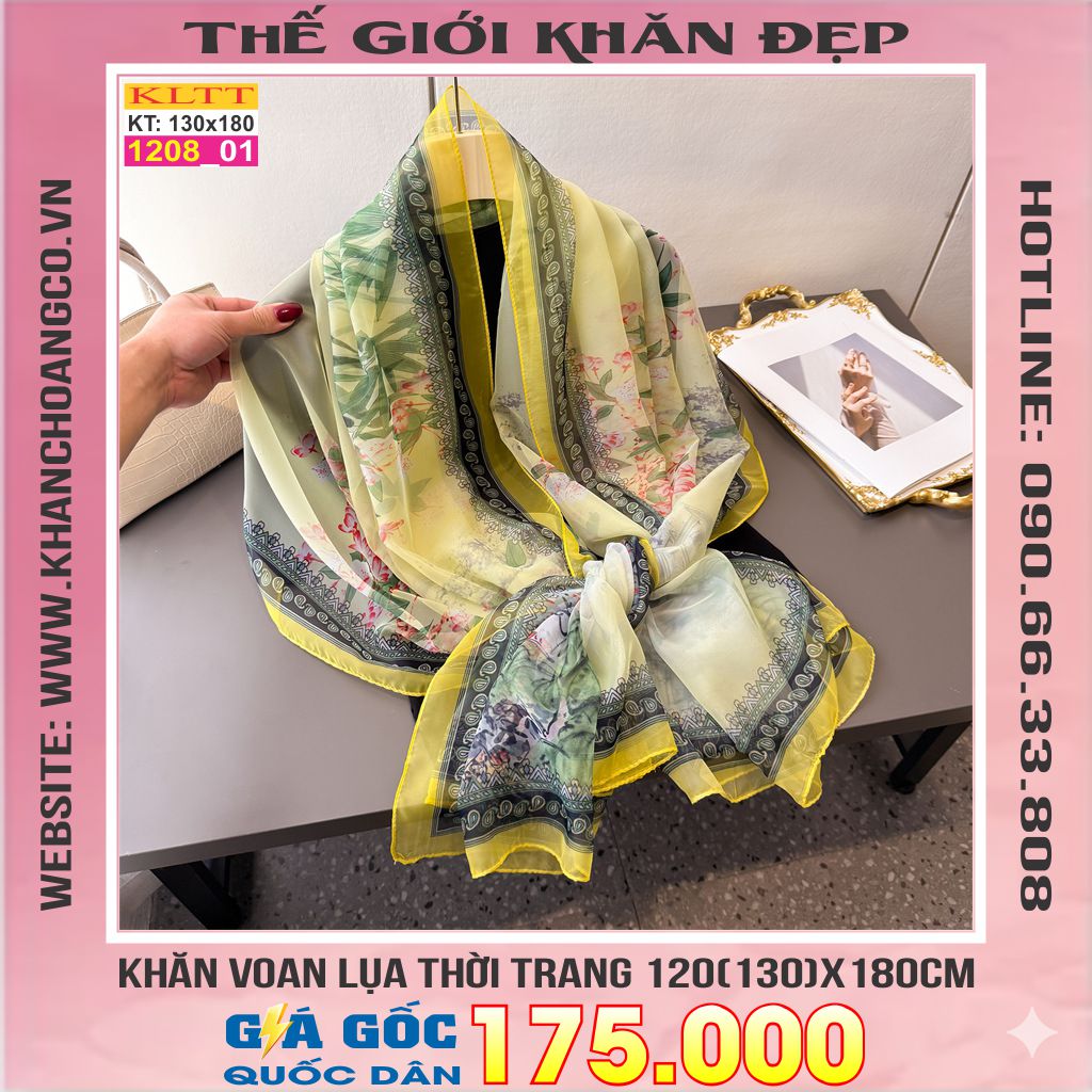 Khăn Lụa Tơ Tằm Thế Giới Khăn Đẹp cao cấp KLTT 208_01