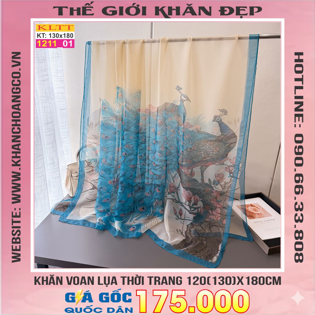 Khăn Lụa Tơ Tằm Thế Giới Khăn Đẹp cao cấp KLTT 211_01