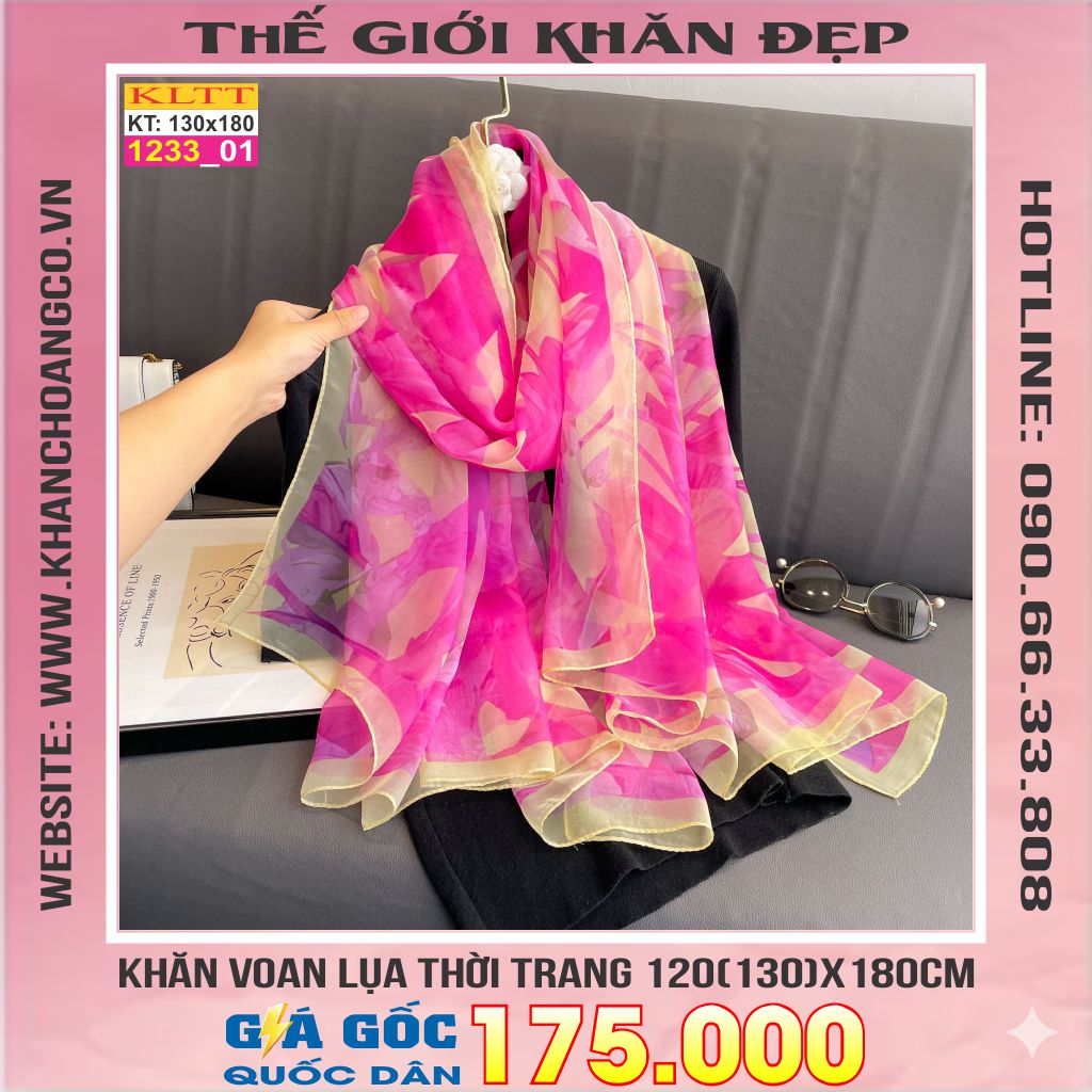 Khăn Lụa Tơ Tằm Thế Giới Khăn Đẹp cao cấp KLTT 233_01