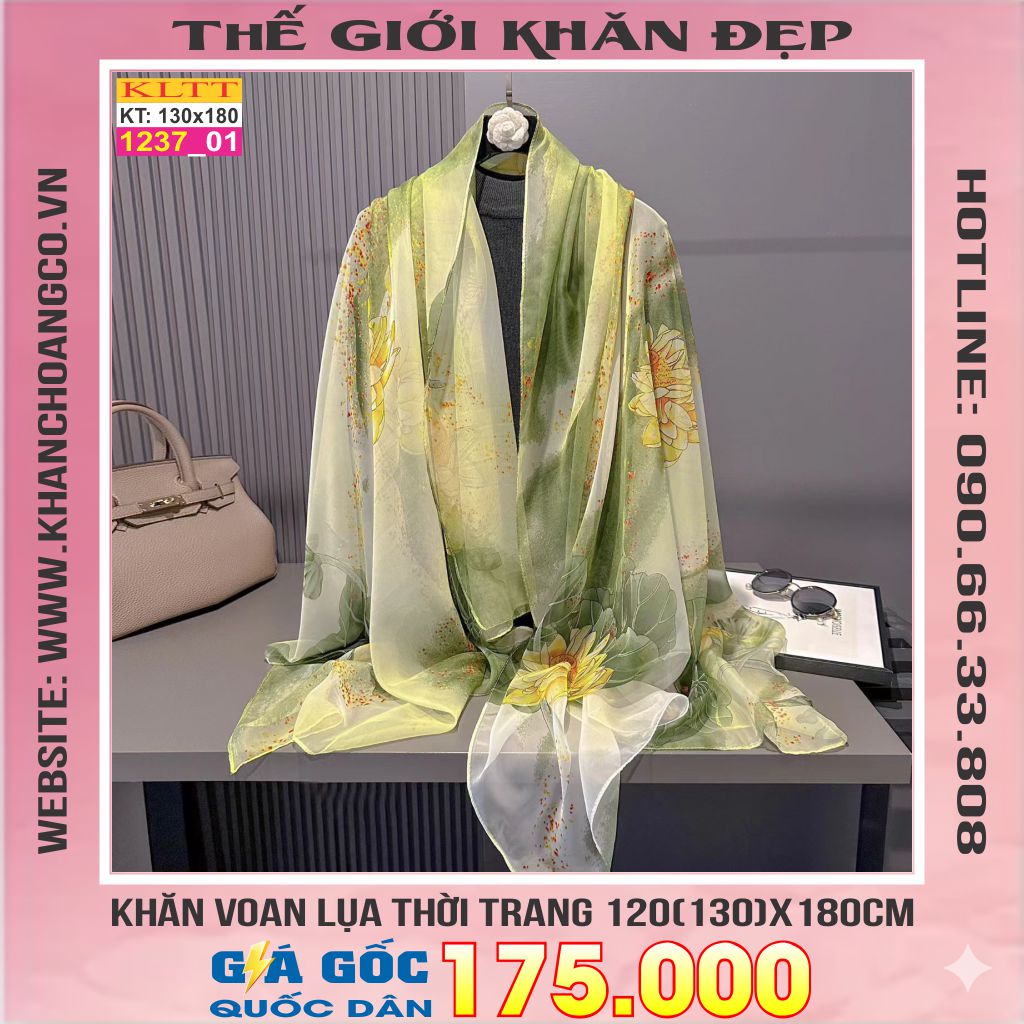 Khăn Lụa Tơ Tằm Thế Giới Khăn Đẹp cao cấp KLTT 237_01