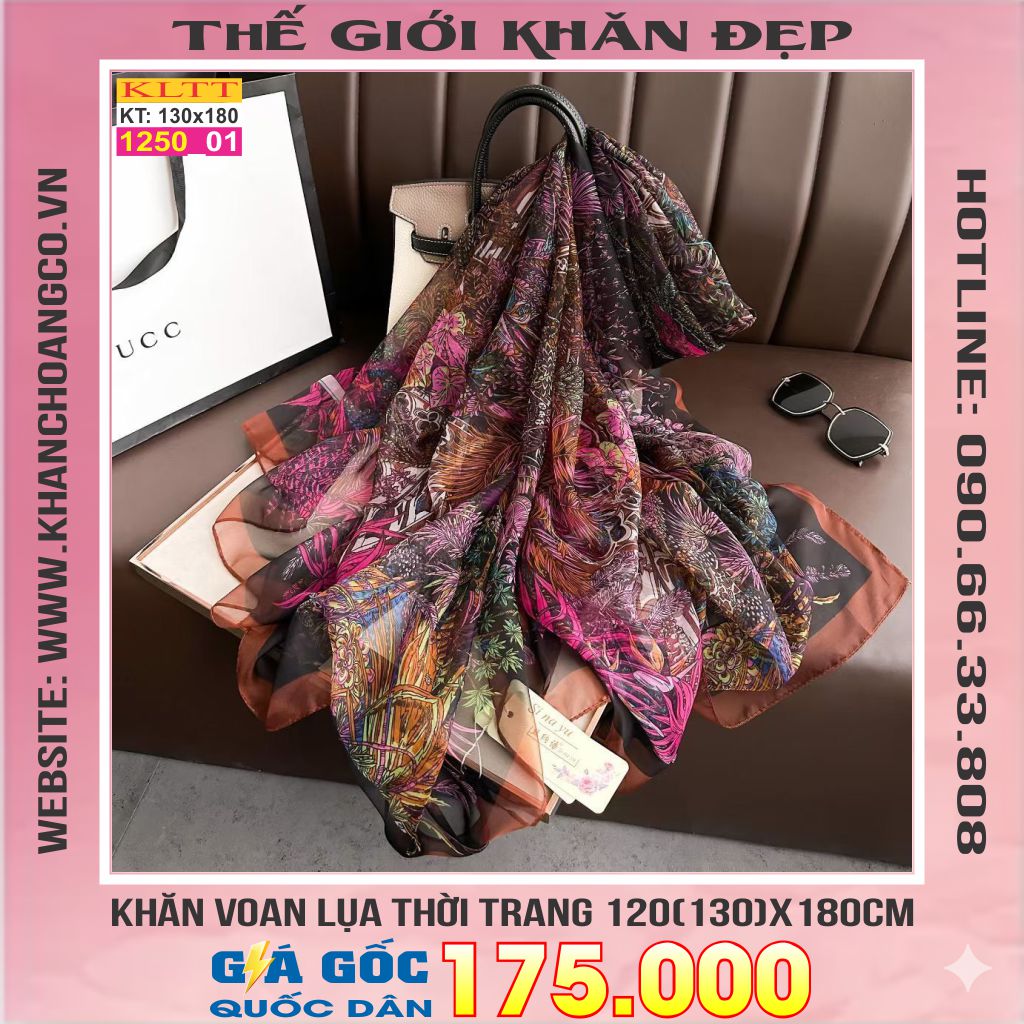 Khăn Lụa Tơ Tằm Thế Giới Khăn Đẹp cao cấp KLTT 250_01