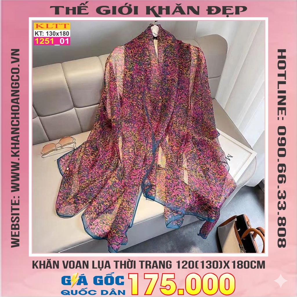 Khăn Lụa Tơ Tằm Thế Giới Khăn Đẹp cao cấp KLTT 251_01