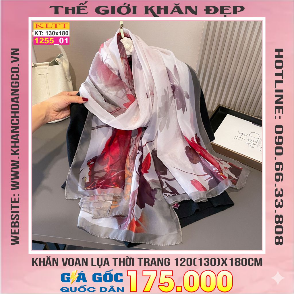 Khăn Lụa Tơ Tằm Thế Giới Khăn Đẹp cao cấp KLTT 255_01