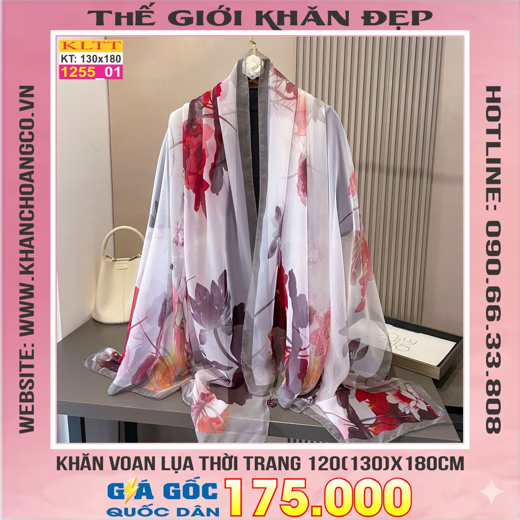 Khăn Lụa Tơ Tằm Thế Giới Khăn Đẹp cao cấp KLTT 255_01