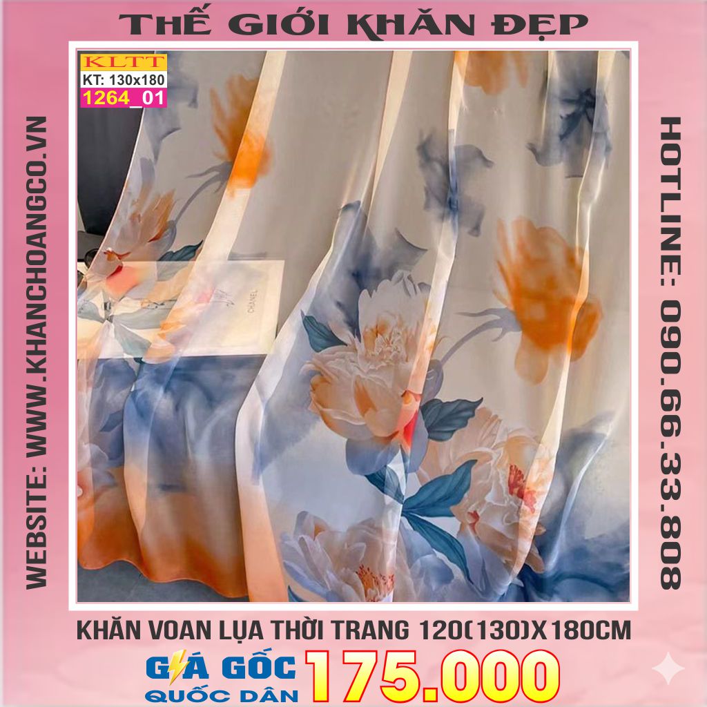 Khăn Lụa Tơ Tằm Thế Giới Khăn Đẹp cao cấp KLTT 264_01