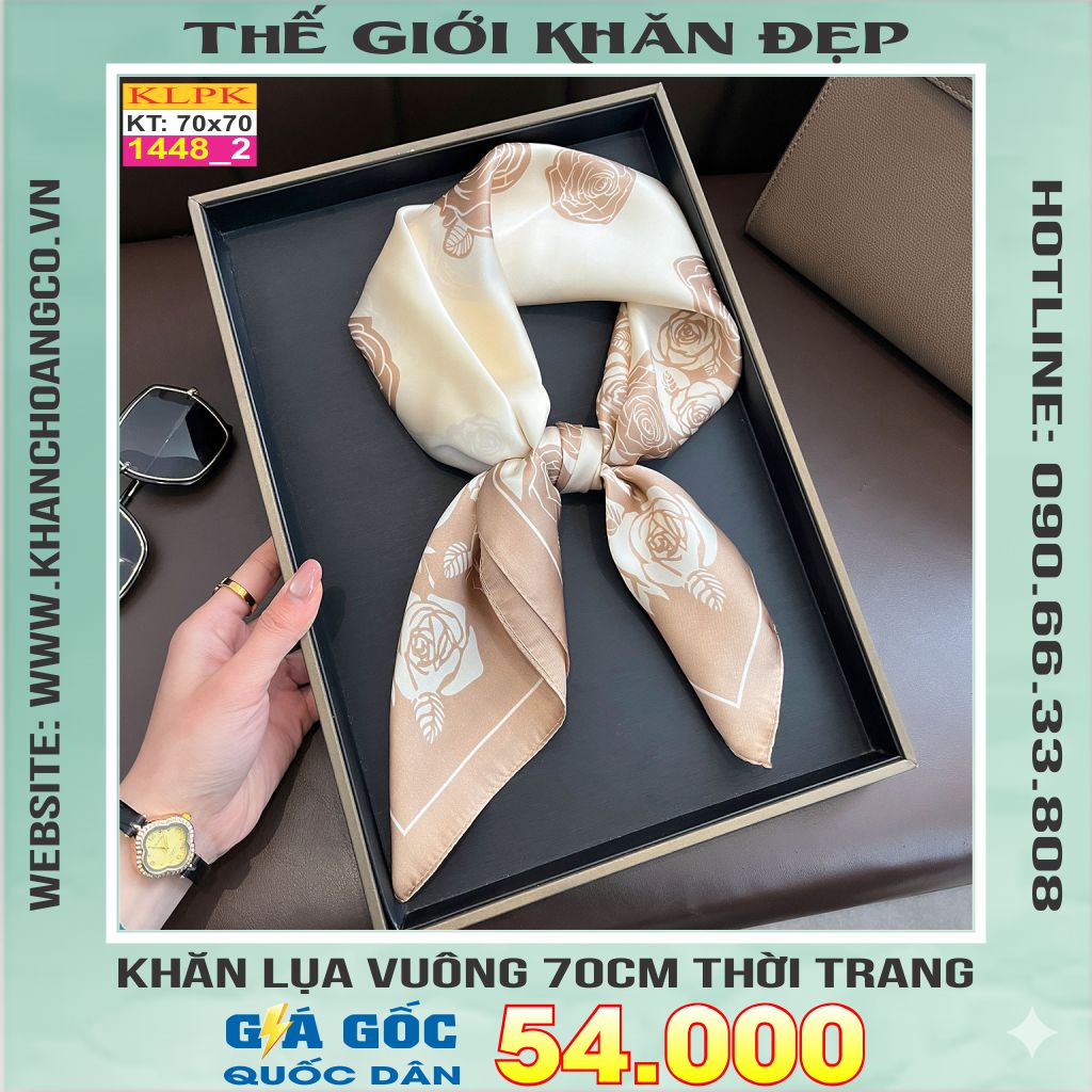 Khăn Phụ Kiện Lụa Vuông 70cm - Thế Giới Khăn Đẹp C1026_2
