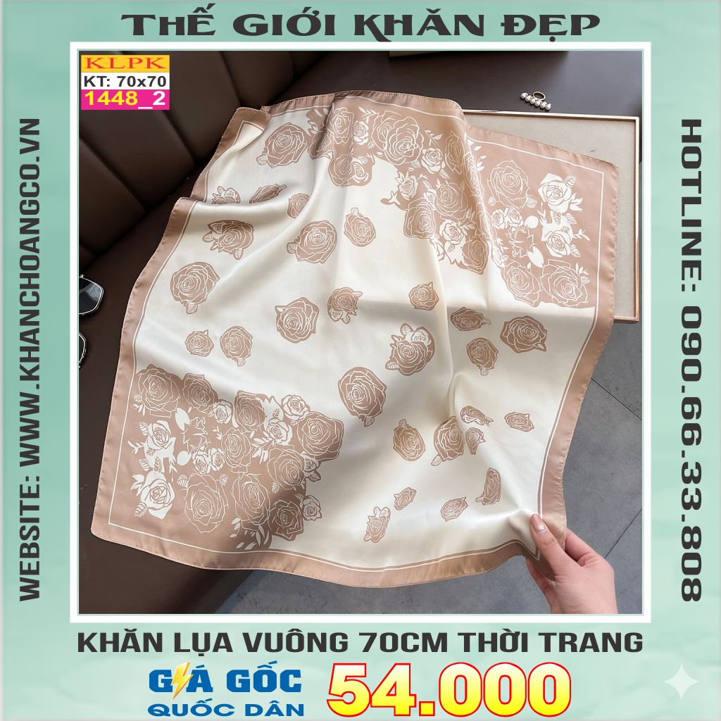 Khăn Phụ Kiện Lụa Vuông 70cm - Thế Giới Khăn Đẹp C1026_2