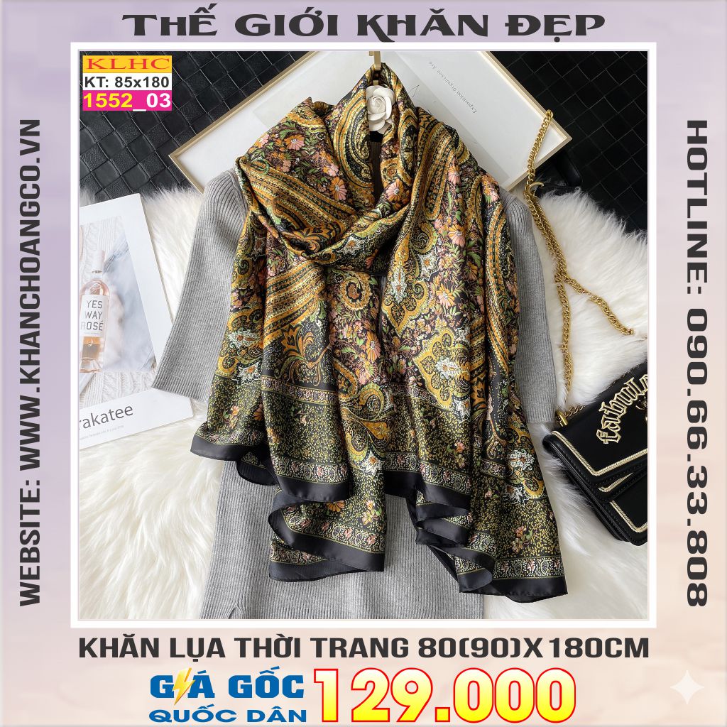 Khăn Choàng Cổ Lụa Thời Trang Thế Giới Khăn Đẹp KLHC 1112_3