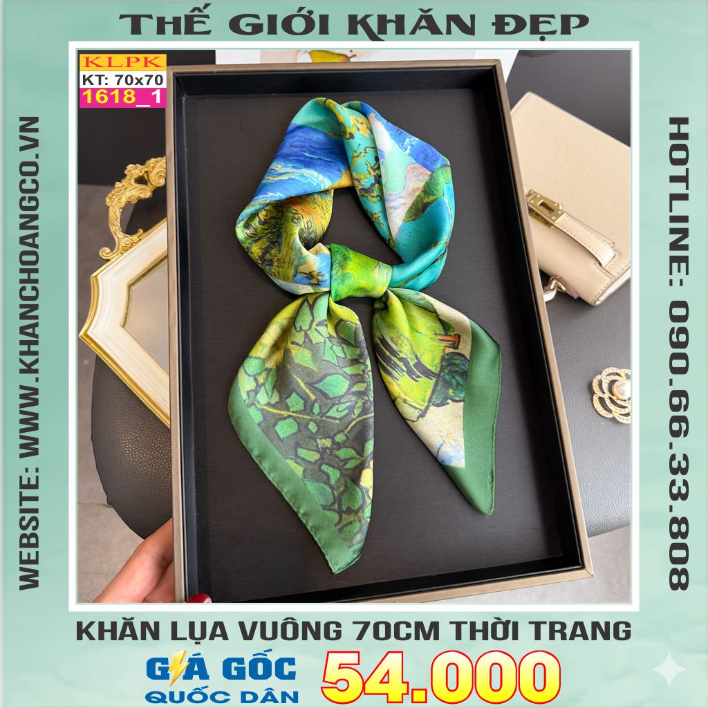 Khăn Phụ Kiện Lụa Vuông 70cm - Thế Giới Khăn Đẹp C1001_1