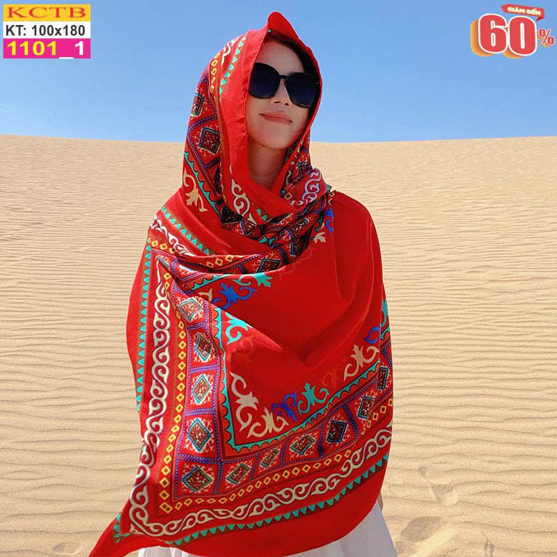 Khăn Choàng Cổ Coton Vải Lanh Thế Giới Khăn Đẹp KHTB1101_1
