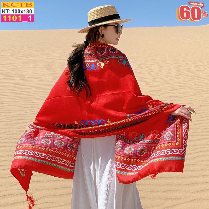Khăn Choàng Cổ Coton Vải Lanh Thế Giới Khăn Đẹp KHTB1101_1