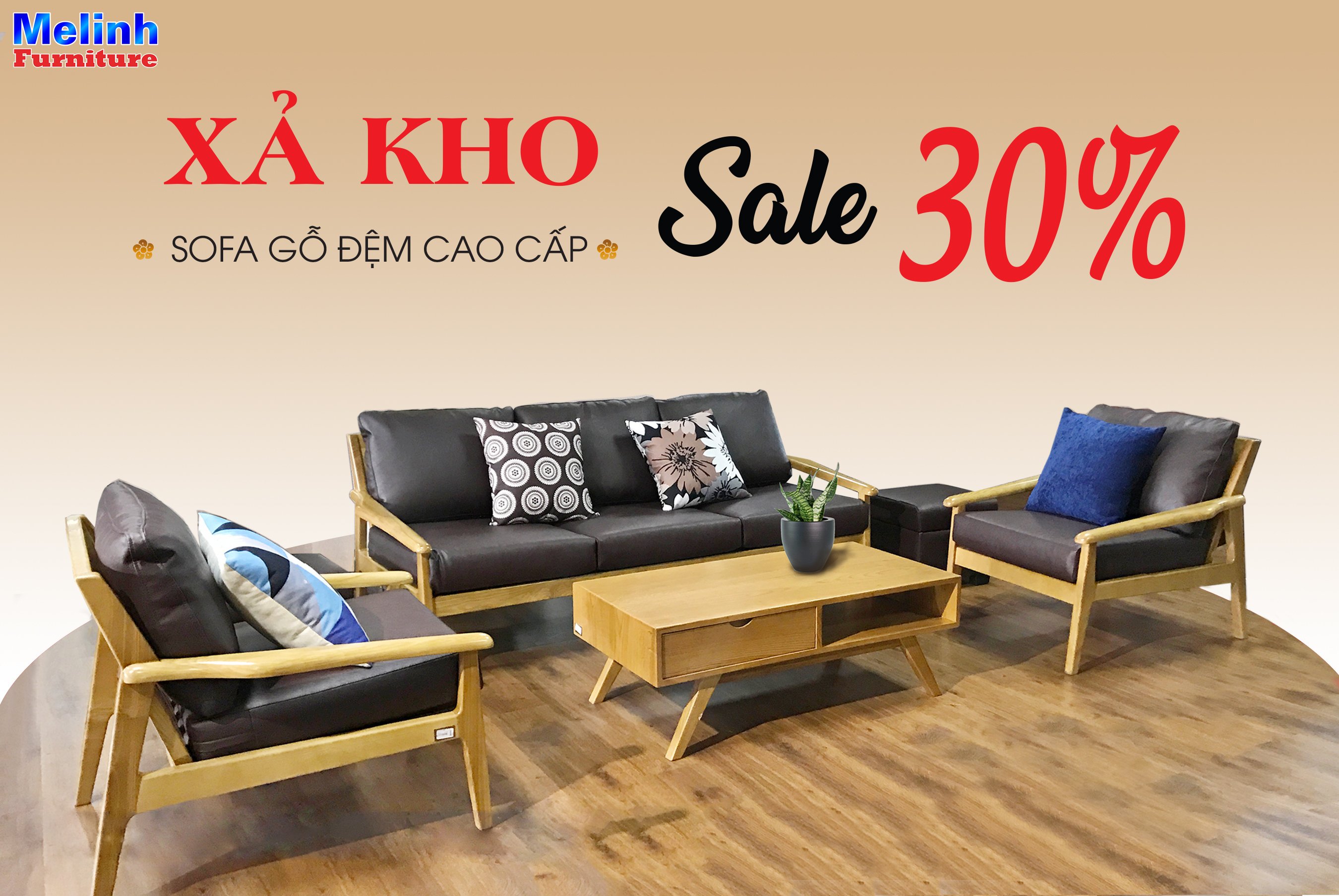 XẢ KHO ĐỒNG LOẠT SOFA GỖ ĐỆM | GIẢM 30% Siêu Thị Nội Thất Mê Linh ...