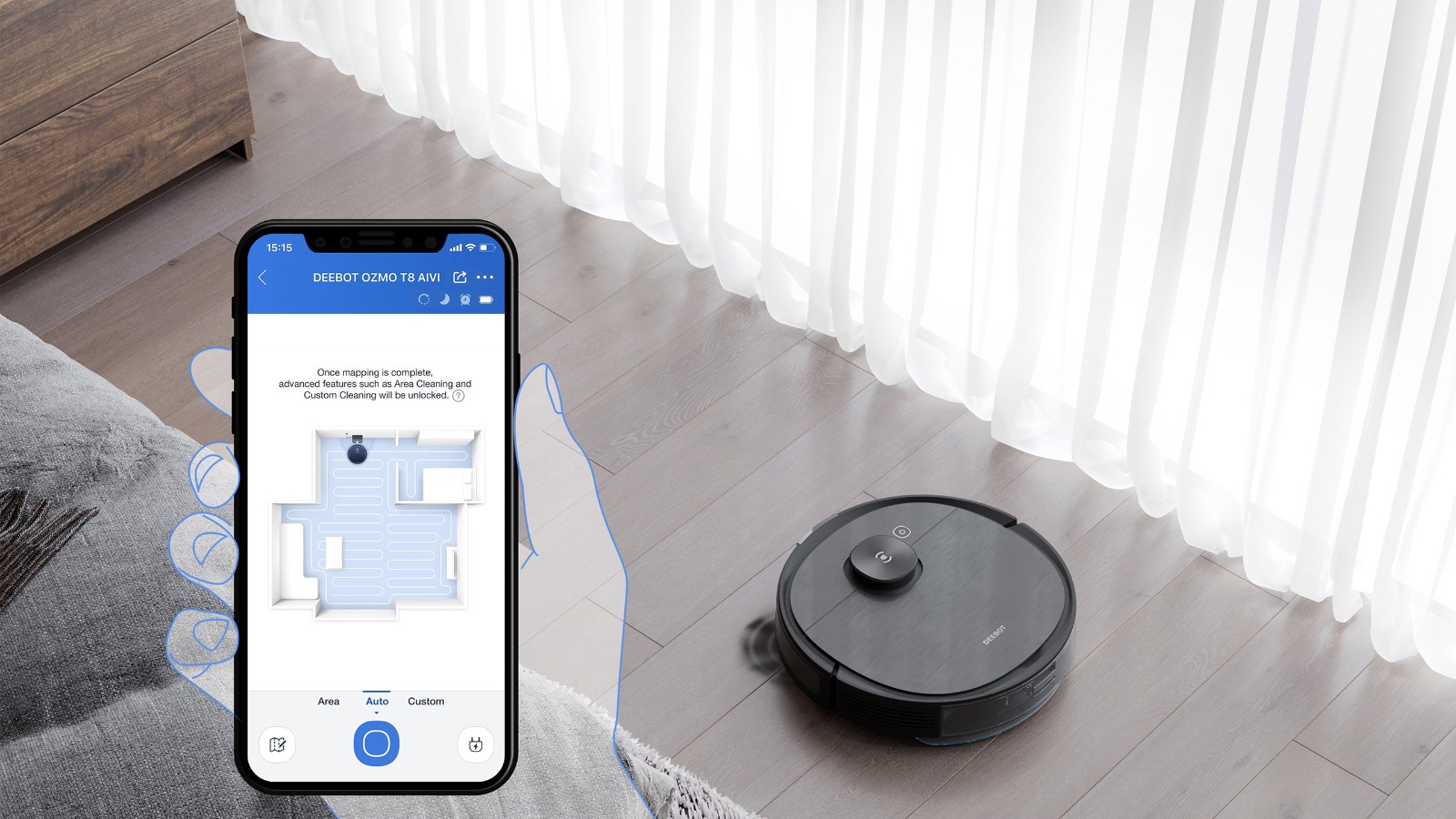 Robot hút bụi lau nhà Ecovacs Deebot OZMO T8 AIVI 