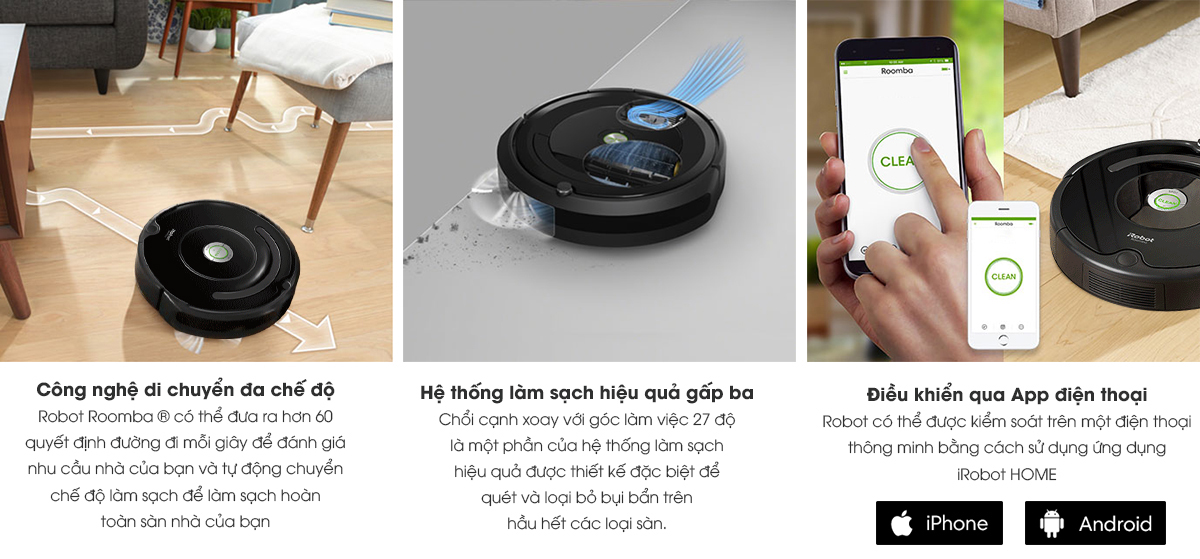 Robot Hút Bụi iRobot Roomba 671 1 Robot Hút Bụi iRobot Roomba 671