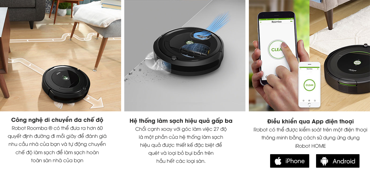 iRobot Roomba 691/694 được trang bị nhiều tính năng thông minh