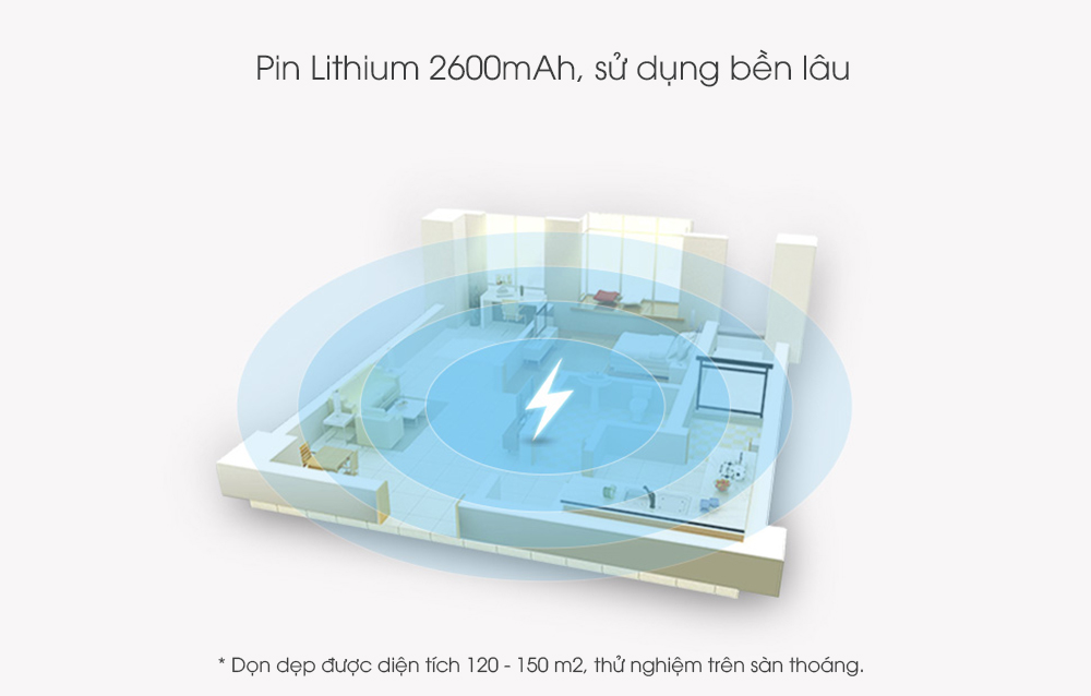 Diện tích làm sạch lớn