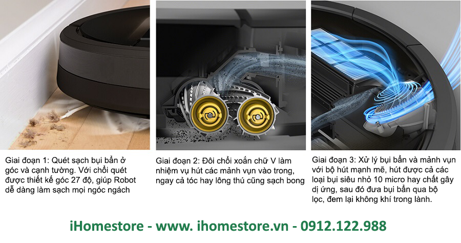 robot hút bụi lau nhà irobot - ihomestore.vn