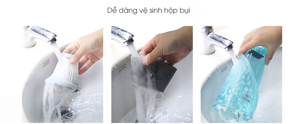 Dễ dàng vệ sinh hộp bụi và bộ lọc HEPA